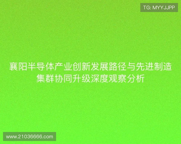 襄阳半导体产业创新发展路径与先进制造集群协同升级深度观察分析